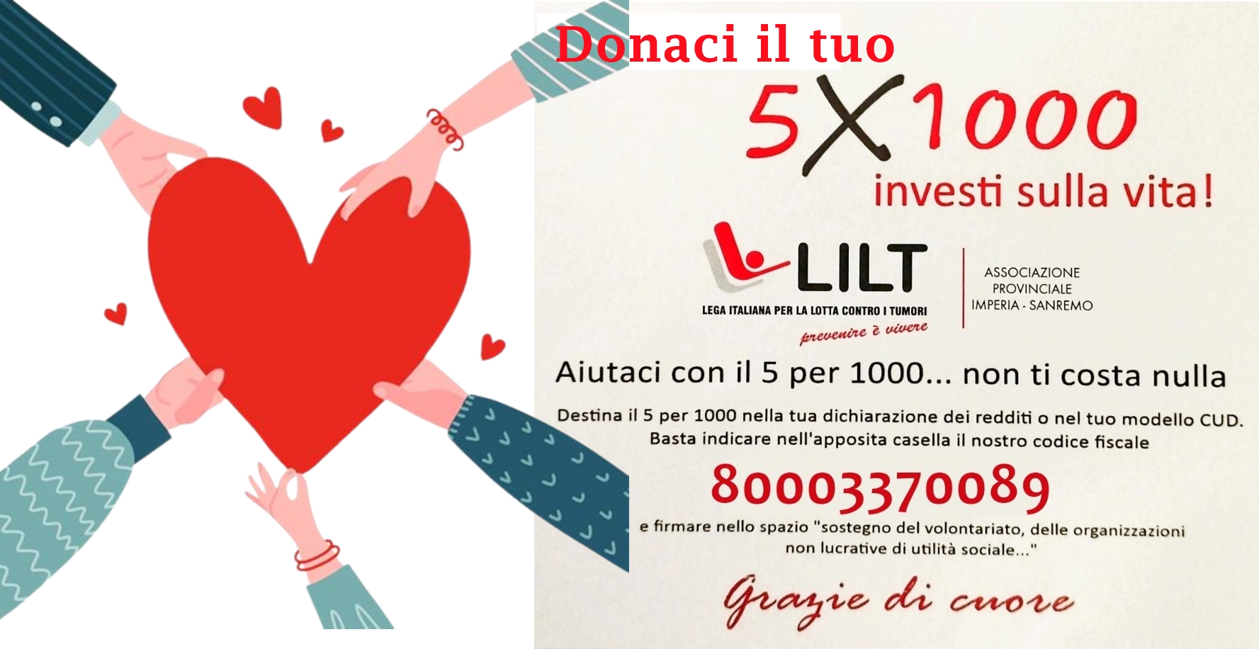 5x1000 cuore mani